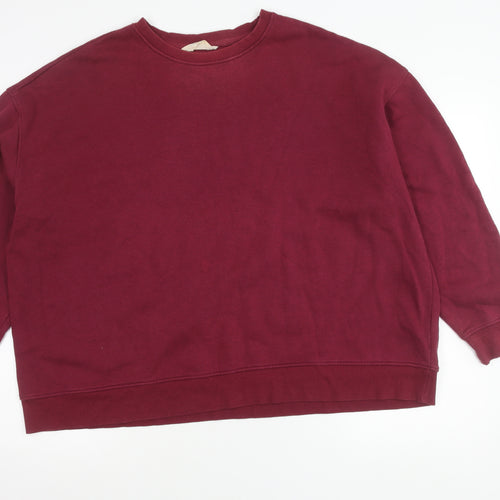 Primark Women’s Plus Size Red Pullover Sweatshirt 22/24 Cotton Blend