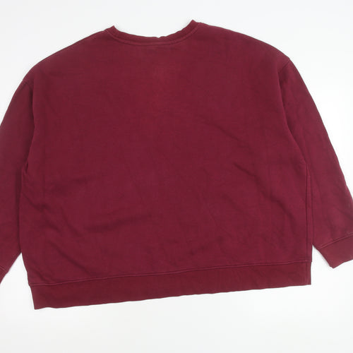 Primark Women’s Plus Size Red Pullover Sweatshirt 22/24 Cotton Blend