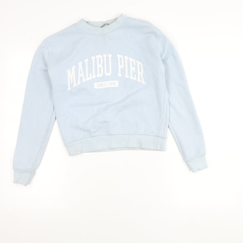 Zudio Women’s Blue XXS Pullover Sweatshirt Malibu Pier Print