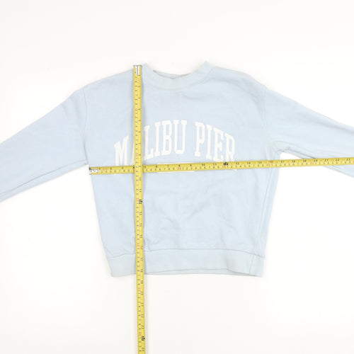 Zudio Women’s Blue XXS Pullover Sweatshirt Malibu Pier Print