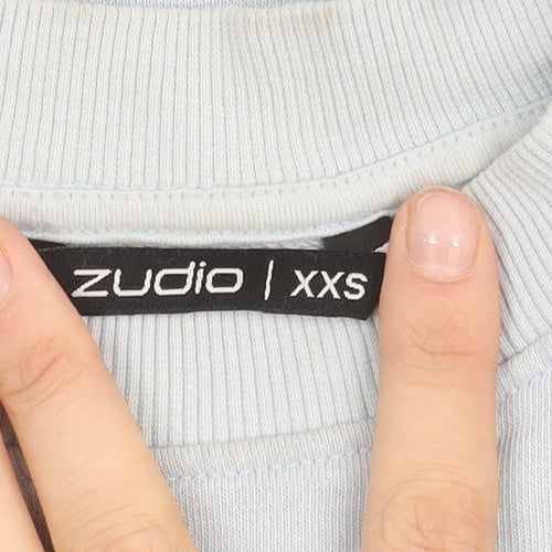 Zudio Women’s Blue XXS Pullover Sweatshirt Malibu Pier Print