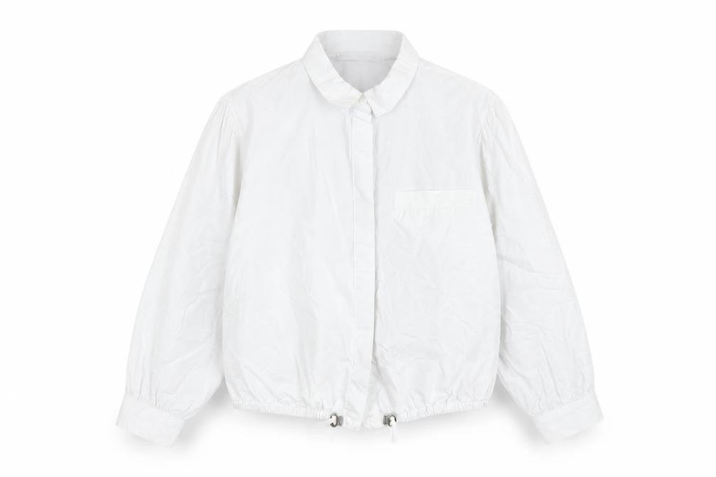 Zara Girls White Cotton Collared Button-Up Shirt 8 Years Long Sleeve