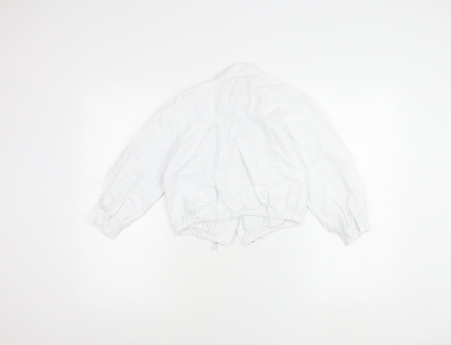 Zara Girls White Cotton Collared Button-Up Shirt 8 Years Long Sleeve