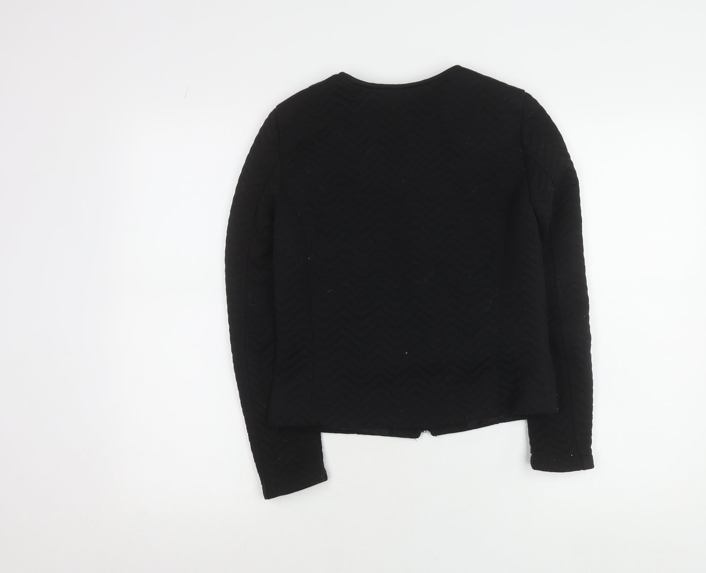 Divided Womens Black Size 6 Basic Casual Zip Jacket