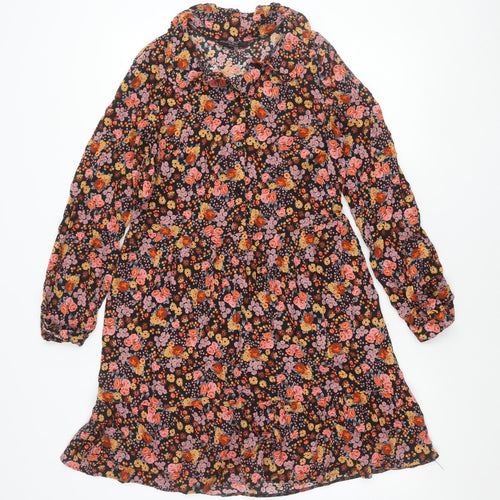 George Women’s Multicoloured Floral Shift Dress Size 10 Long Sleeve