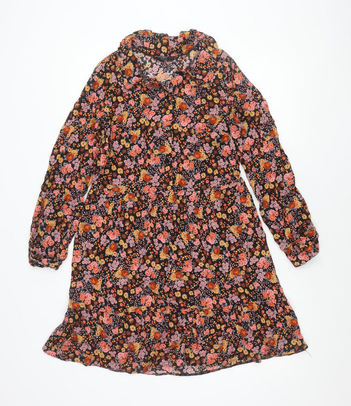 George Women’s Multicoloured Floral Shift Dress Size 10 Long Sleeve