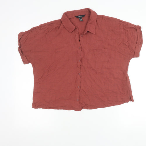 New Look Women’s Brown Viscose Button-Up Shirt Size 16