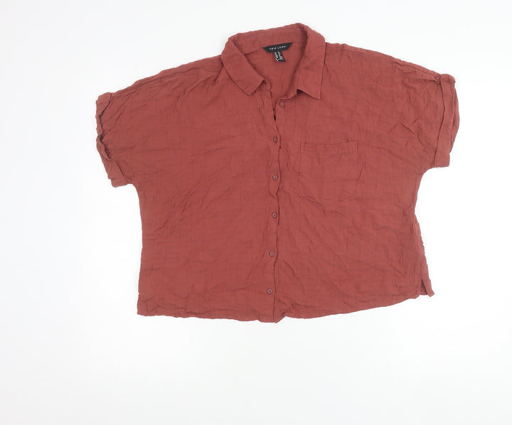 New Look Women’s Brown Viscose Button-Up Shirt Size 16