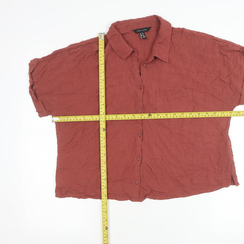 New Look Women’s Brown Viscose Button-Up Shirt Size 16