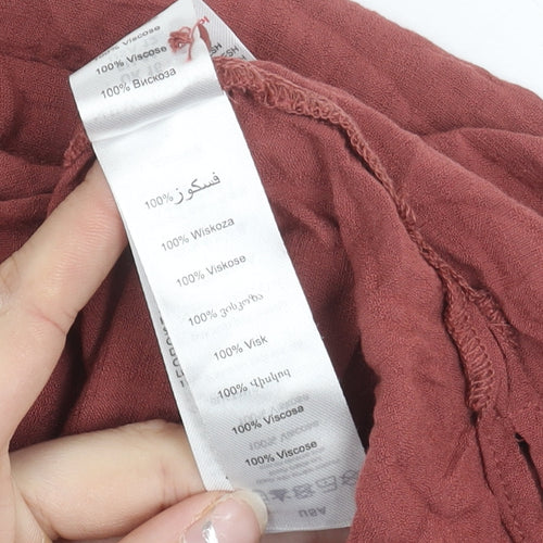 New Look Women’s Brown Viscose Button-Up Shirt Size 16