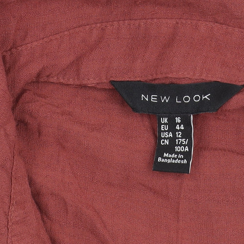 New Look Women’s Brown Viscose Button-Up Shirt Size 16