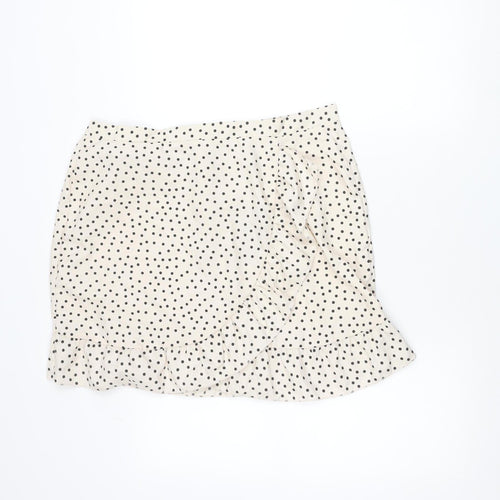 PrettyLittleThing Women’s Beige Polka Dot Wrap Skirt Size 16