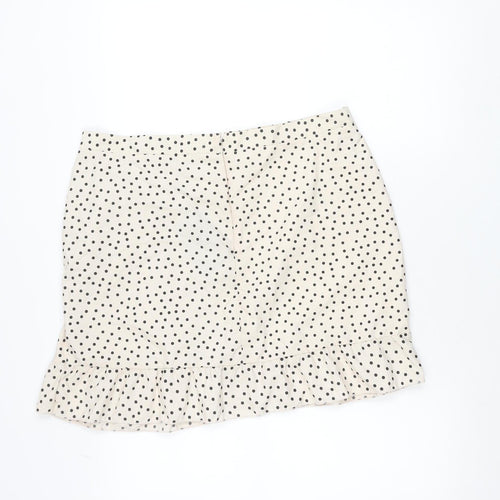 PrettyLittleThing Women’s Beige Polka Dot Wrap Skirt Size 16