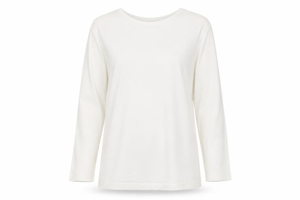 Viyella Womens White Sequin Neck 3/4 Sleeve T-Shirt Size M