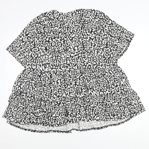 New Look Women’s Plus Size 22 Black Animal Print Tunic Blouse