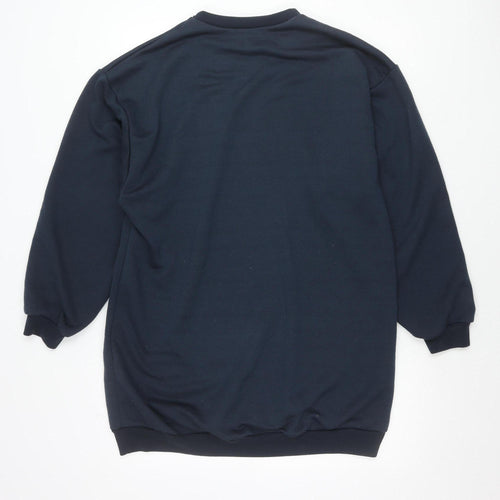 ASOS DESIGN Womens Blue Pullover Sweatshirt Size 12 UK Graphic Logo