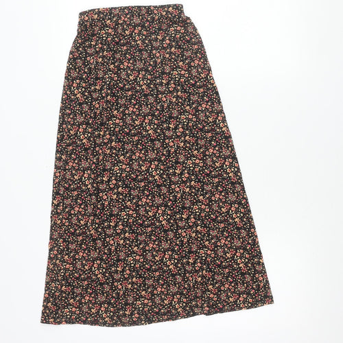 New Look Women’s Petite Black Floral Knee Length Skirt Size 4