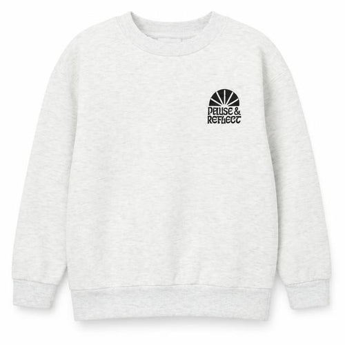 Primark Girls Grey Sweatshirt 9-10 Years Crew Neck Logo Print