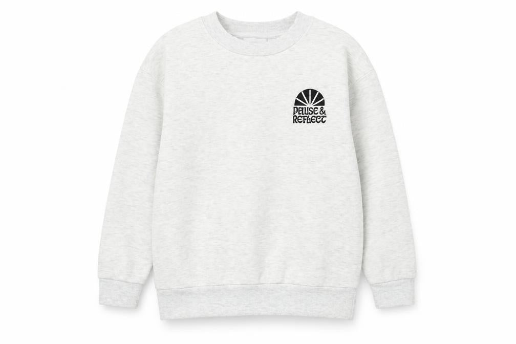 Primark Girls Grey Sweatshirt 9-10 Years Crew Neck Logo Print