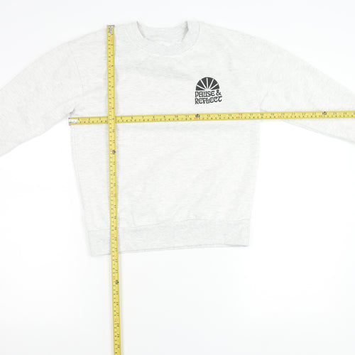 Primark Girls Grey Sweatshirt 9-10 Years Crew Neck Logo Print