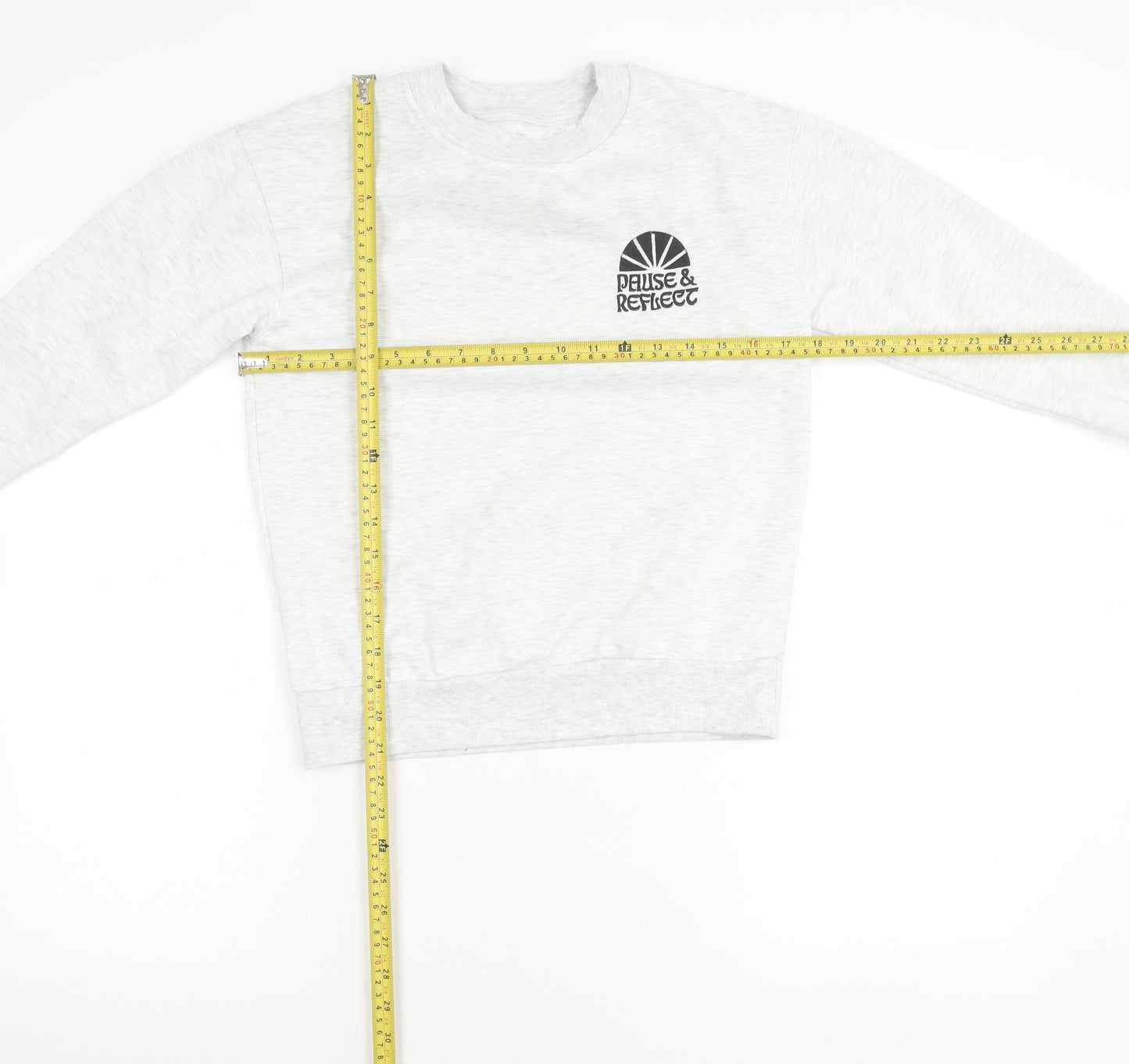 Primark Girls Grey Sweatshirt 9-10 Years Crew Neck Logo Print