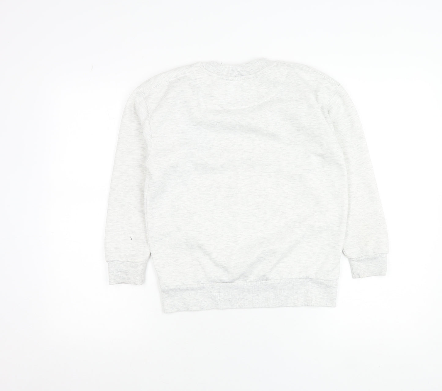 Primark Girls Grey Sweatshirt 9-10 Years Crew Neck Logo Print