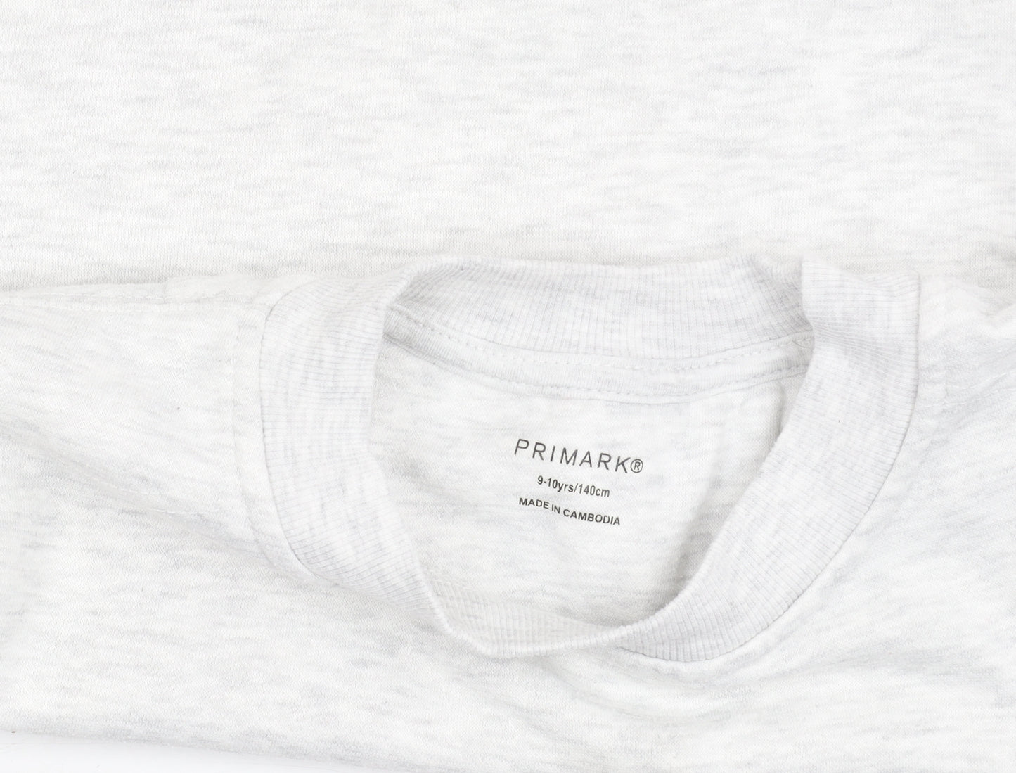 Primark Girls Grey Sweatshirt 9-10 Years Crew Neck Logo Print