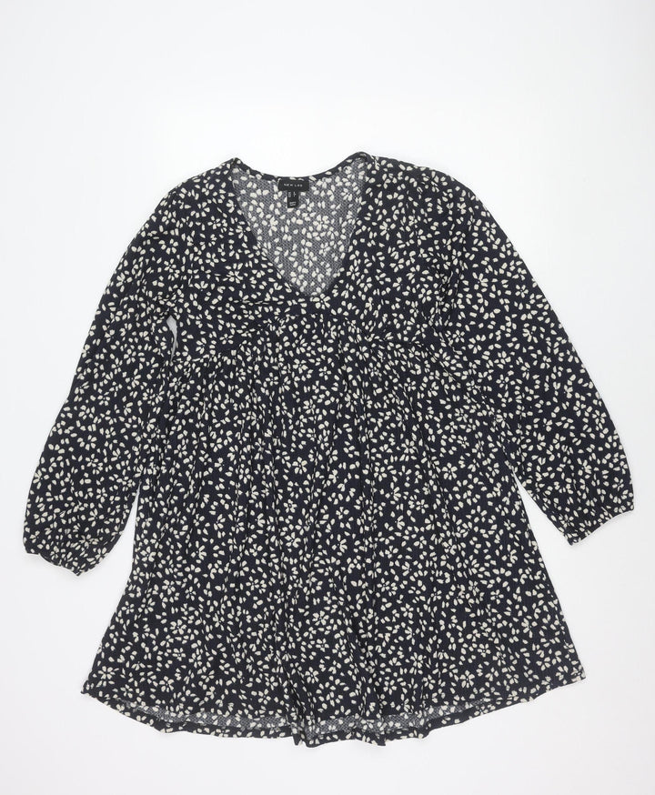 New Look Women’s Blue Floral Mini Skater Dress Size 8