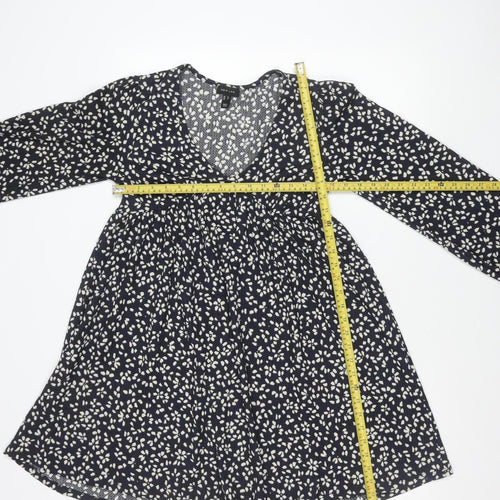 New Look Women’s Blue Floral Mini Skater Dress Size 8