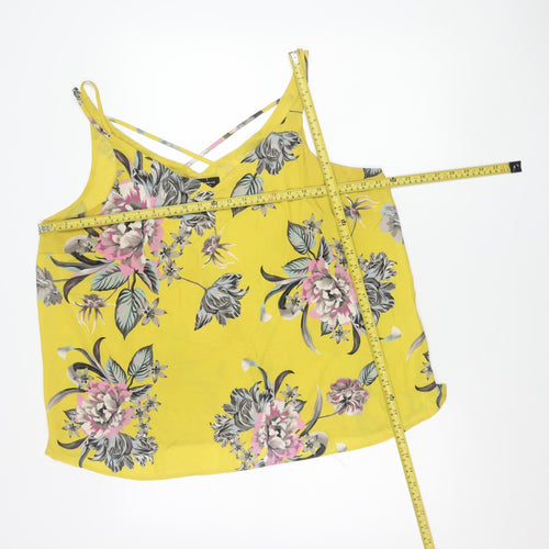 Dorothy Perkins Womens Yellow Floral Camisole Tank Top Size 20