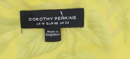 Dorothy Perkins Womens Yellow Floral Camisole Tank Top Size 20
