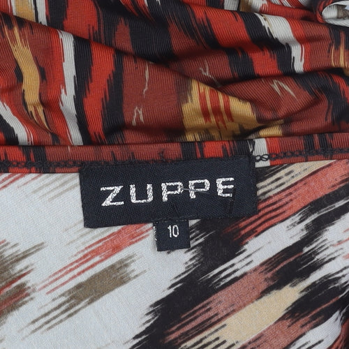 Zuppe Womens Multicoloured Geometric Beaded Tunic Blouse Size 10