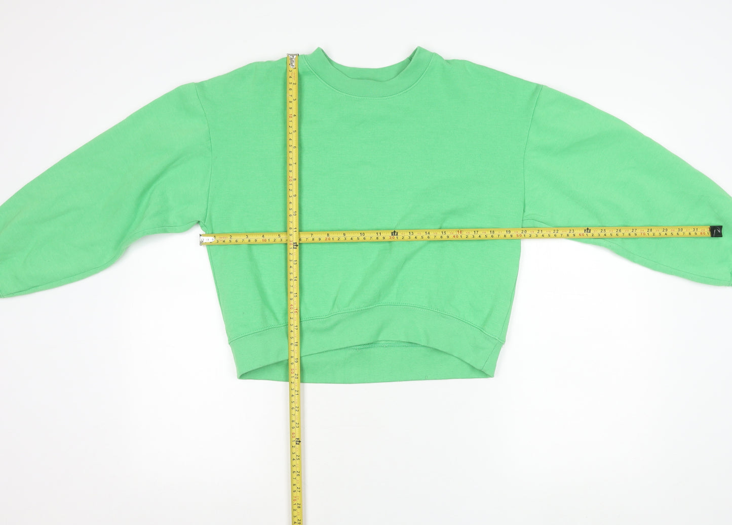 Zara Womens Green Crew Neck Pullover Sweatshirt Size S