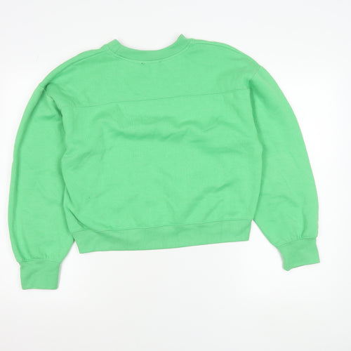 Zara Womens Green Crew Neck Pullover Sweatshirt Size S