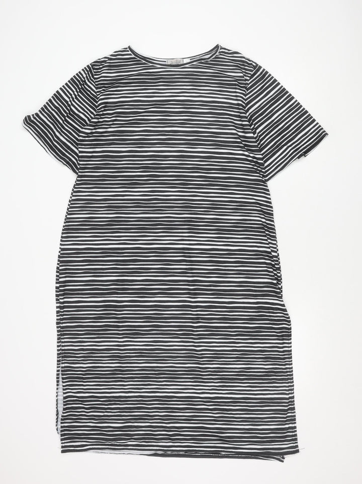 Collectif Women’s Black White Striped Shift Dress Size 20 Plus