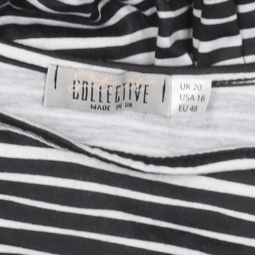 Collectif Women’s Black White Striped Shift Dress Size 20 Plus