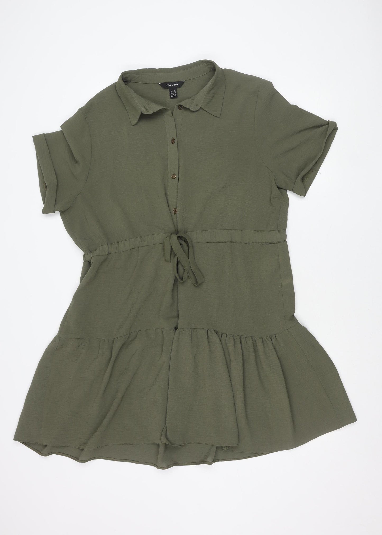 New Look Women’s Green Shirt Dress Size 18 Short Sleeve Collared