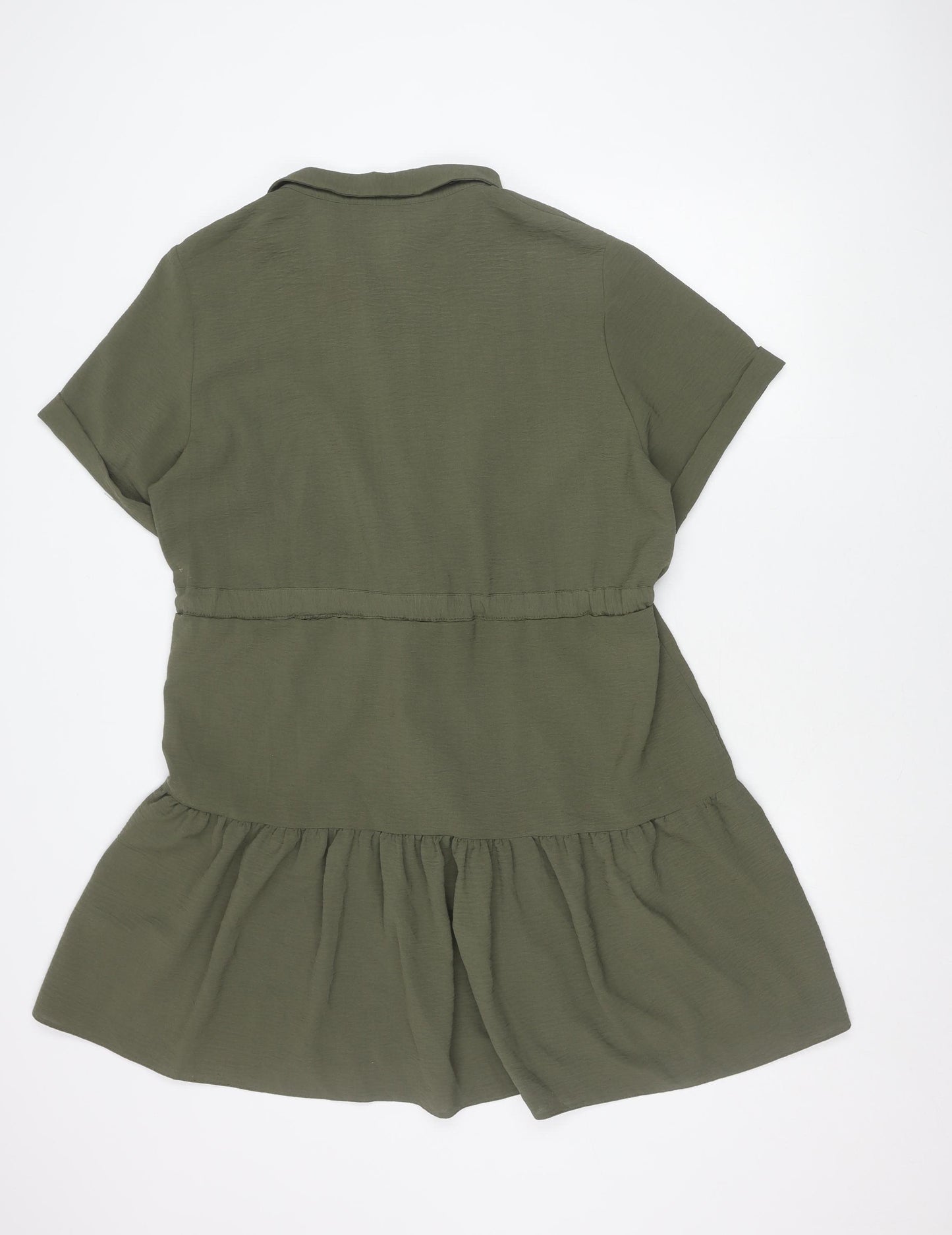 New Look Women’s Green Shirt Dress Size 18 Short Sleeve Collared
