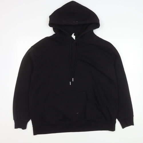 Women's Black Small Pullover Hoodie Cotton Blend Casual