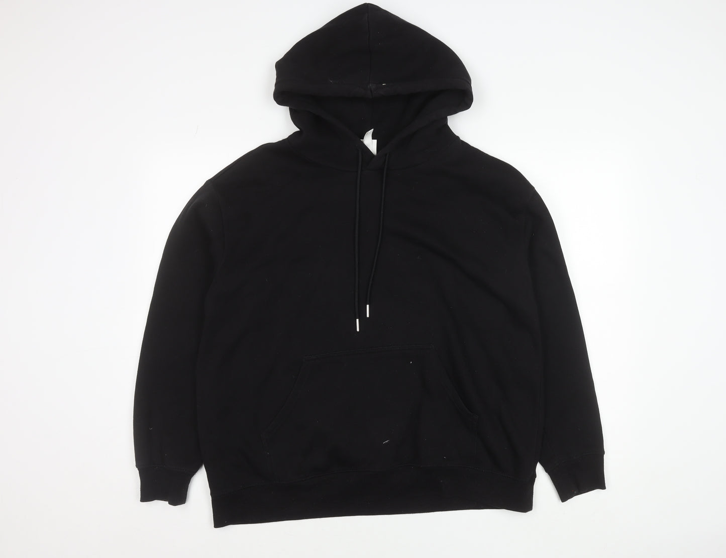Women's Black Small Pullover Hoodie Cotton Blend Casual