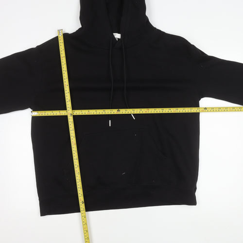 Women's Black Small Pullover Hoodie Cotton Blend Casual