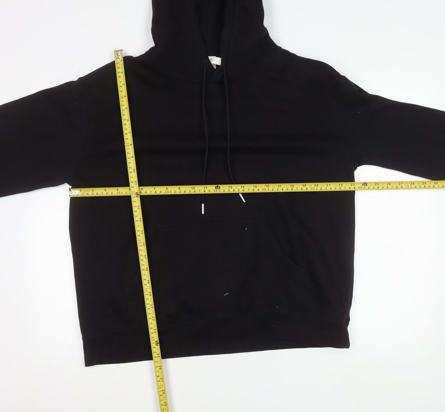 Women's Black Small Pullover Hoodie Cotton Blend Casual