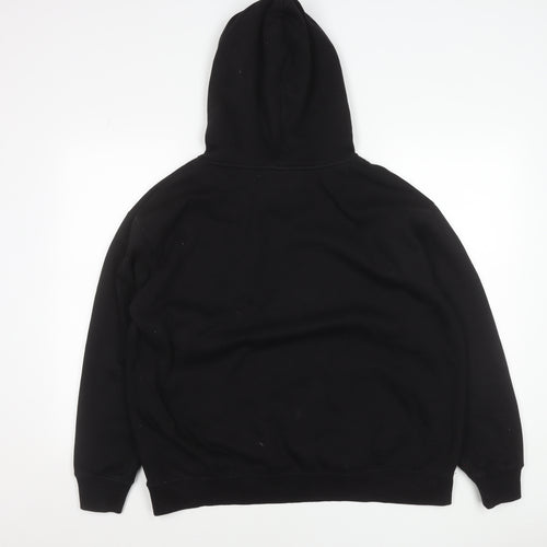 Women's Black Small Pullover Hoodie Cotton Blend Casual