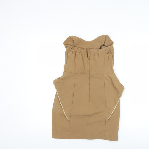 TFNC London Women’s Beige Strapless Bodycon Dress Size S