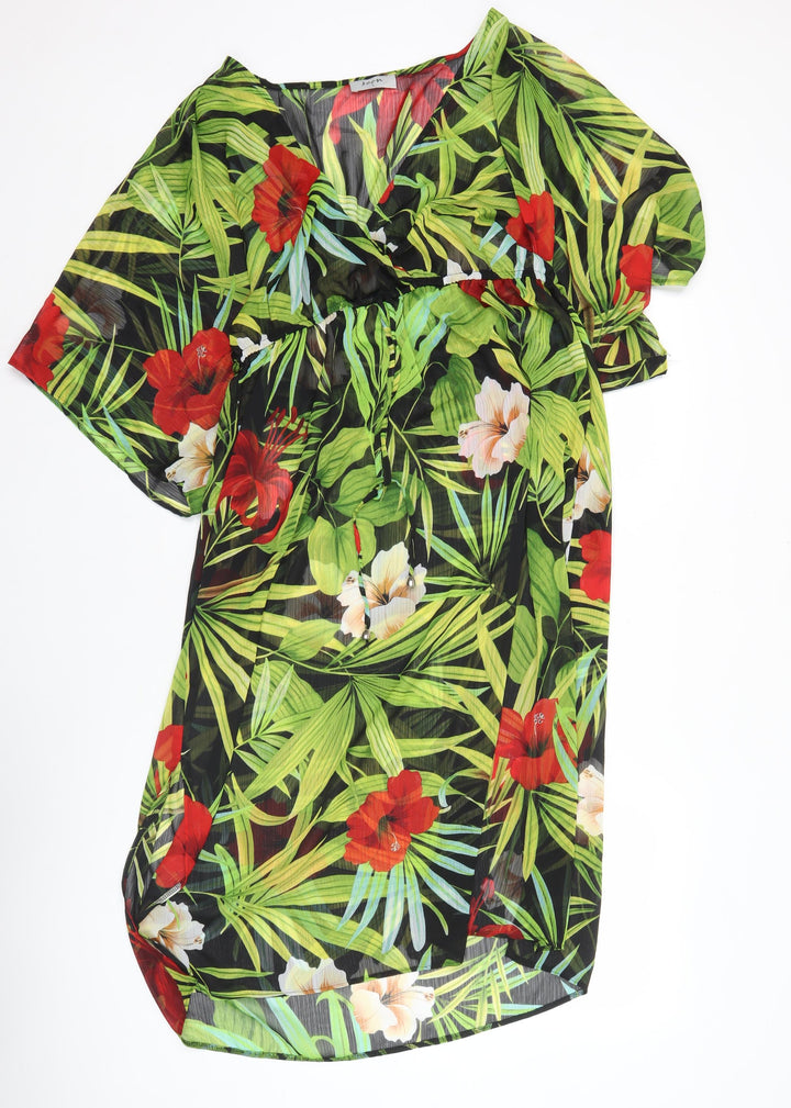 Soon Women’s Multicoloured Floral Kaftan Dress L Asymmetric Summer