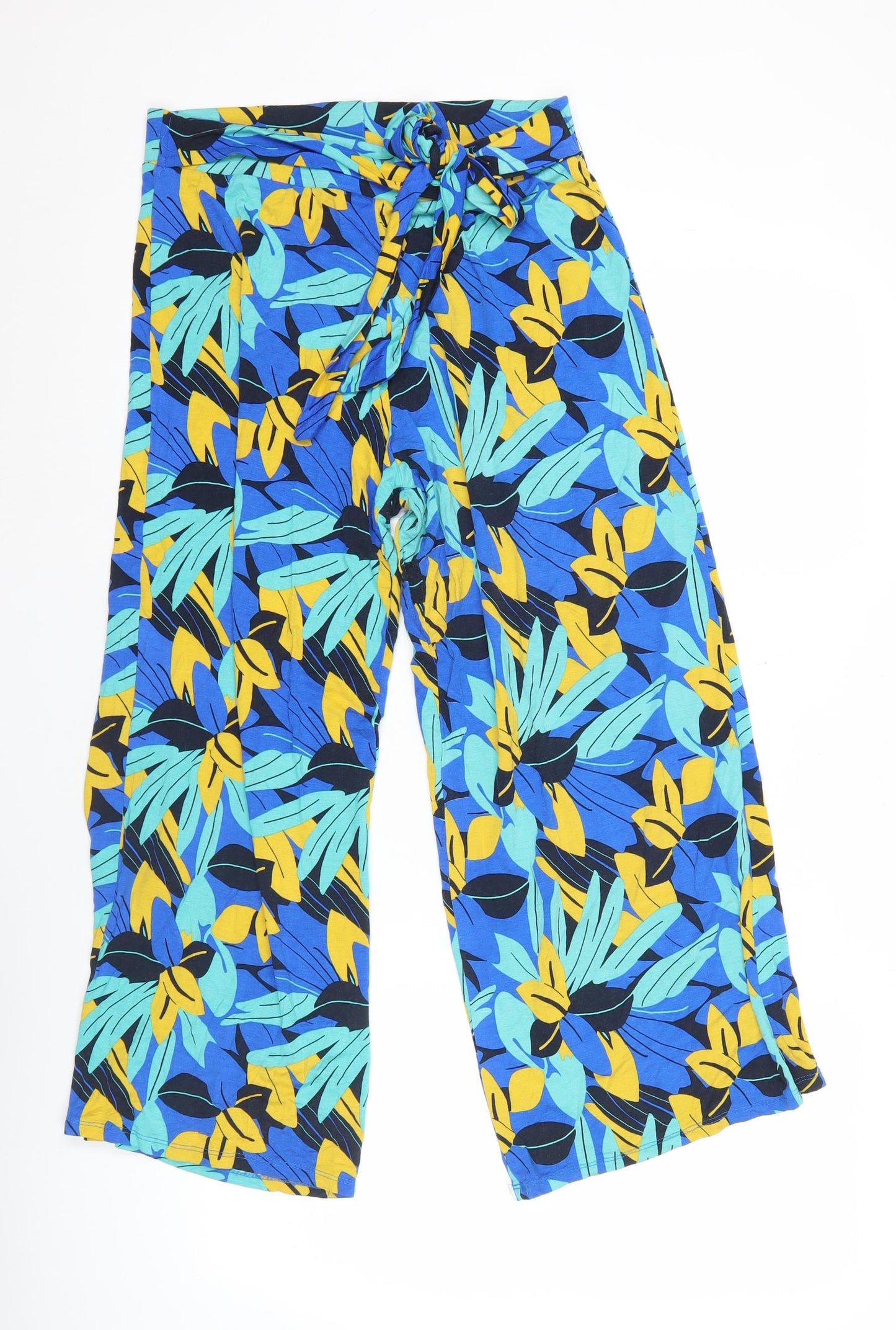 George Womens Multicoloured Floral Wide-Leg Trousers Size 12