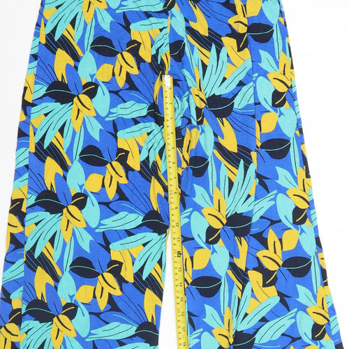 George Womens Multicoloured Floral Wide-Leg Trousers Size 12