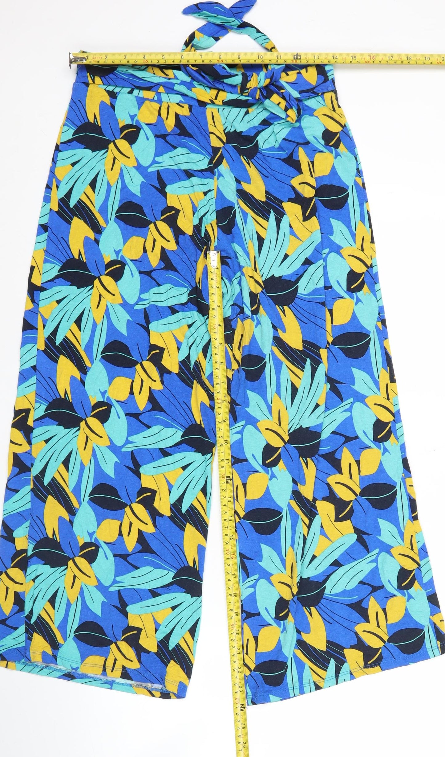 George Womens Multicoloured Floral Wide-Leg Trousers Size 12
