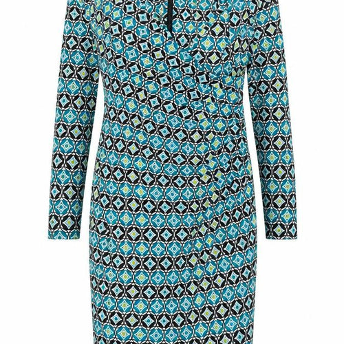 Episode Women’s Blue Geometric Bodycon Dress UK 14 Knee Length