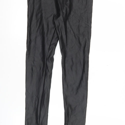 Outrageous Fortune Womens Black Faux Leather Leggings Size 6